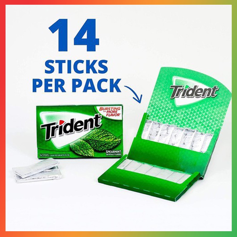 Kẹo Gum Trident Không Đường Nhiều Vị (Vỉ 14 Miếng) Giá Tốt