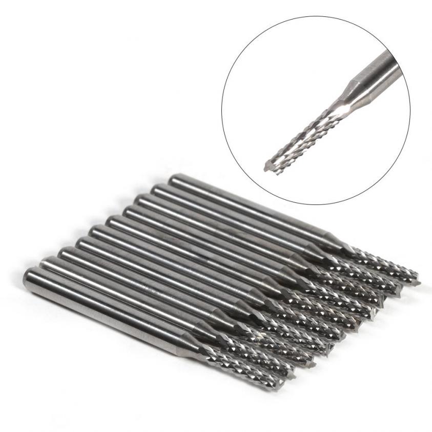 Bộ 10 mũi khoan màu bạc dài 37mm đường kính 2mm