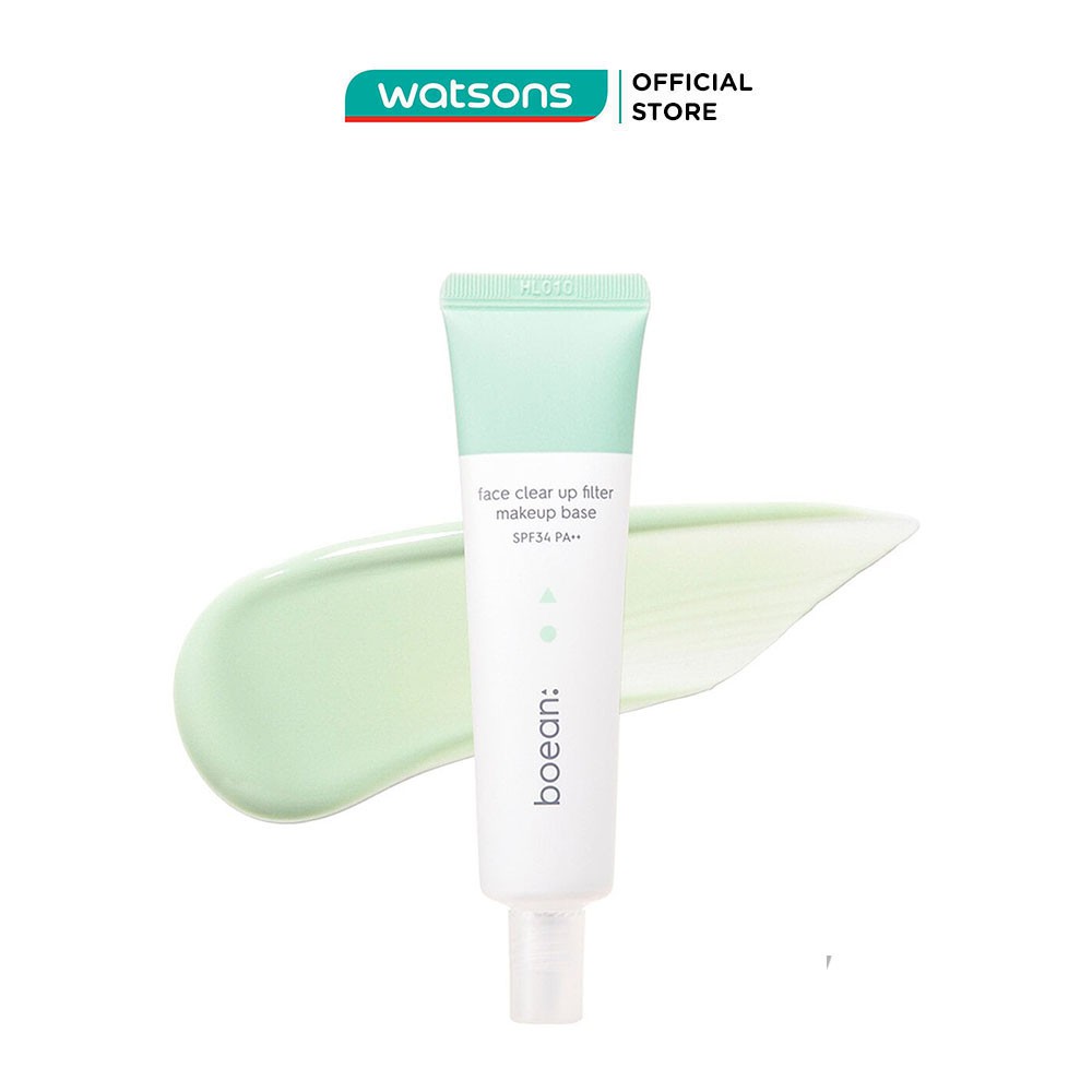 Kem Lót Boean Face Clear Up Filter Makeup Base SPF34 PA++ 30ml .#Greenery