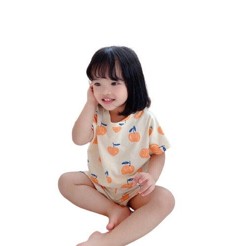 Bộ Hè Côc Tay Bé Gái Hoa Quả 8-18kg-QATE 298