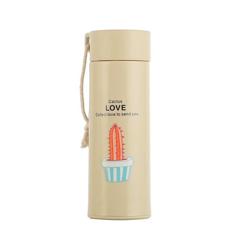 Bình Nước Thủy Tinh Hai Lớp Thiết Kế Dễ Thương 380ml