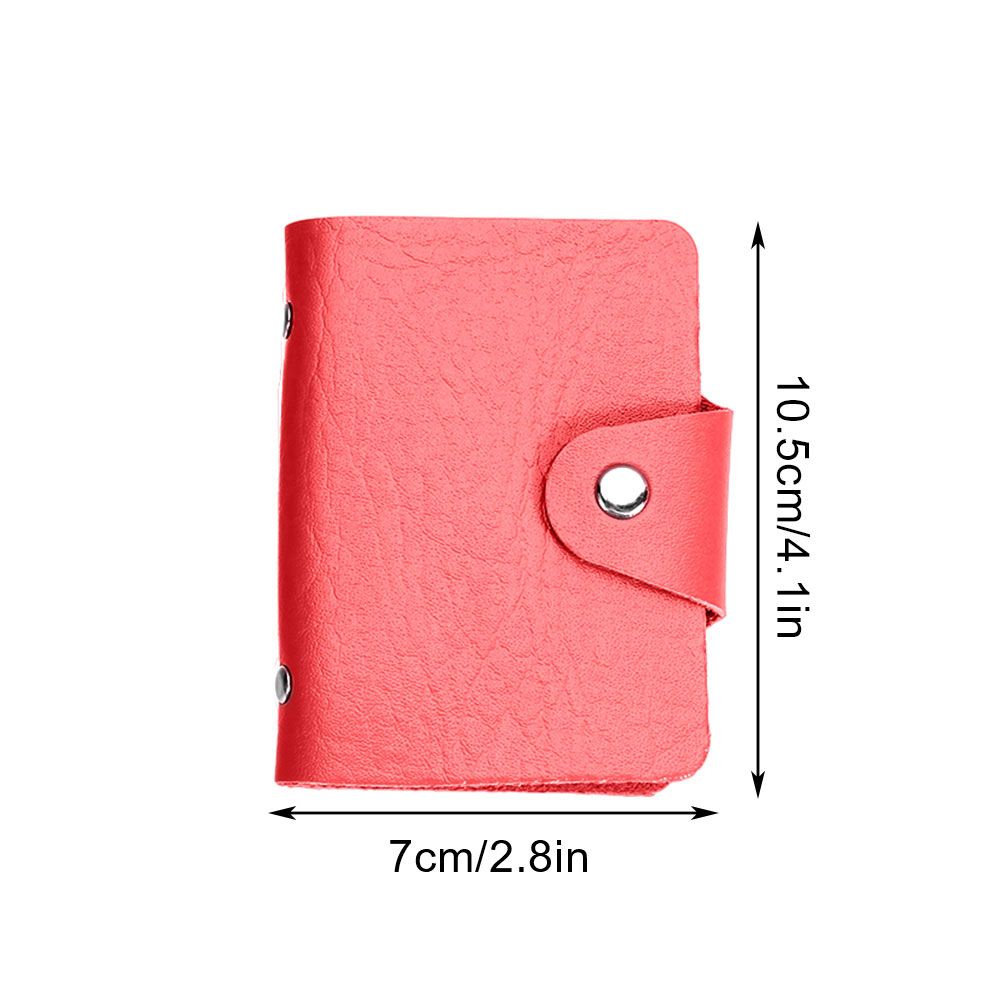 Ví da PU đựng thẻ 24 ngăn màu trơn nhỏ gọn thời trang