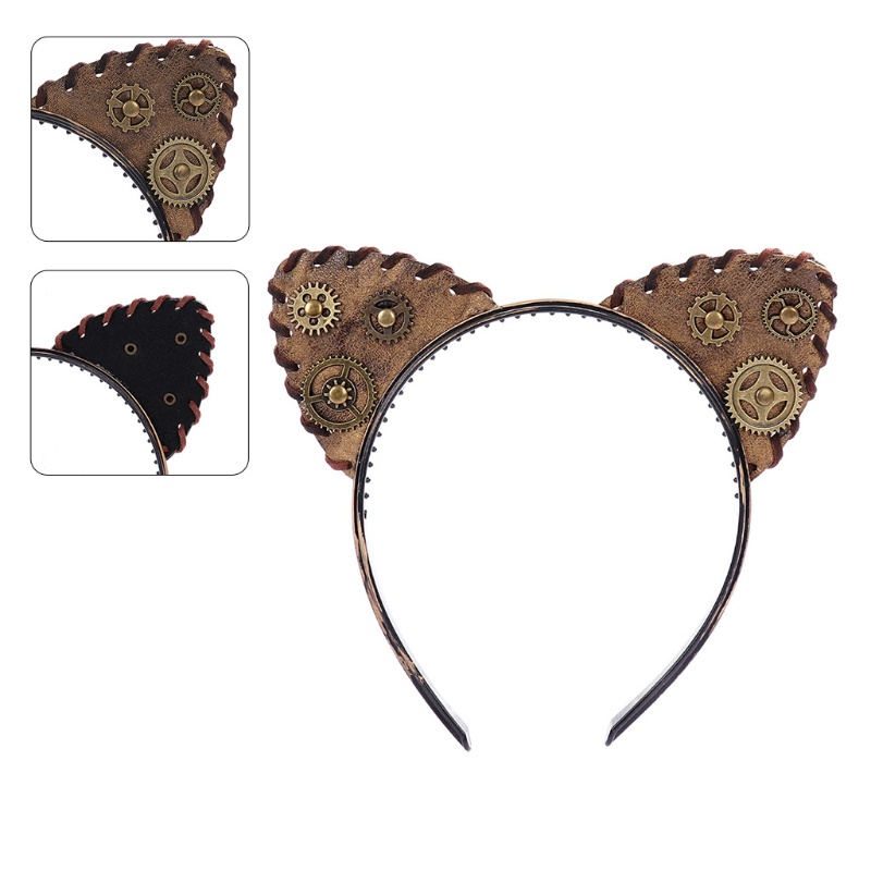 Băng Đô Tai Mèo Phong Cách Steampunk Halloween