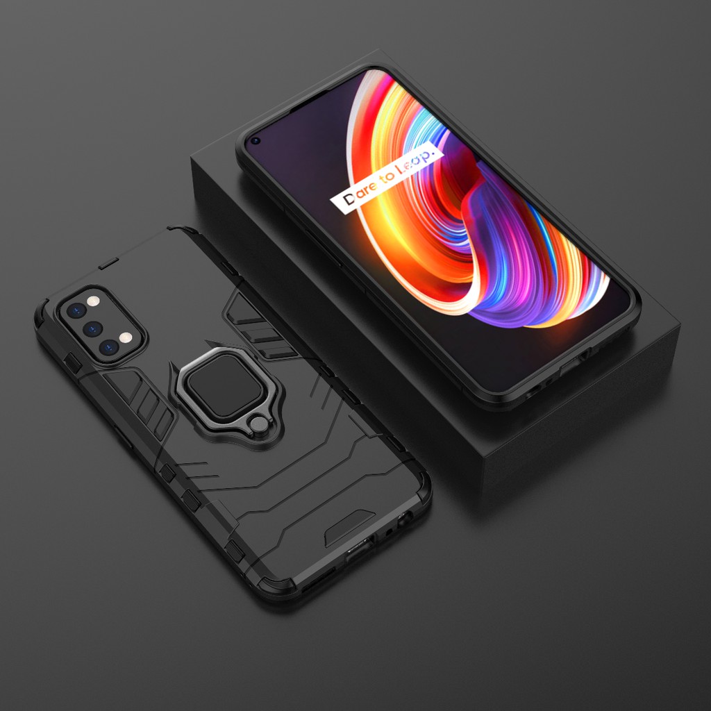 Ốp lưng Oppo Realme 7 Pro Iron Man Iring chống sốc cao cấp giá đỡ xem phim