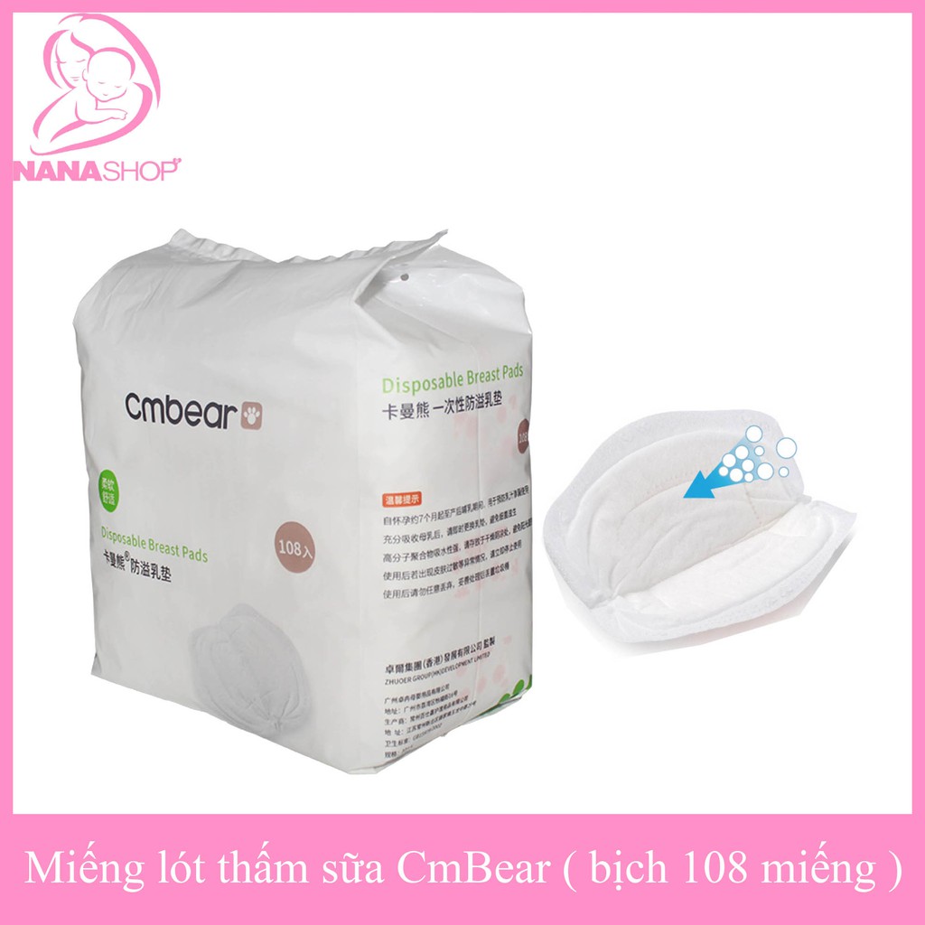 Miếng Lót Thấm Sữa CMBear Bịch 108 Miếng Tiết Kiệm