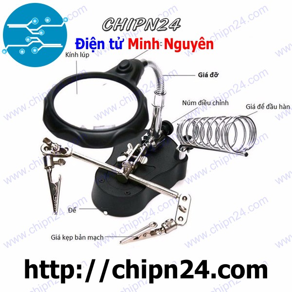 [1 BỘ] Dụng cụ giữ mạch có kính lúp