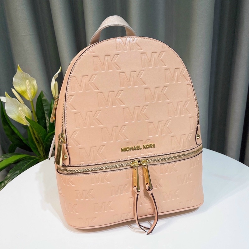 - Balô form vuông vừa laptop siêu  MK Rhea backpack--hồng pastel sang trọng