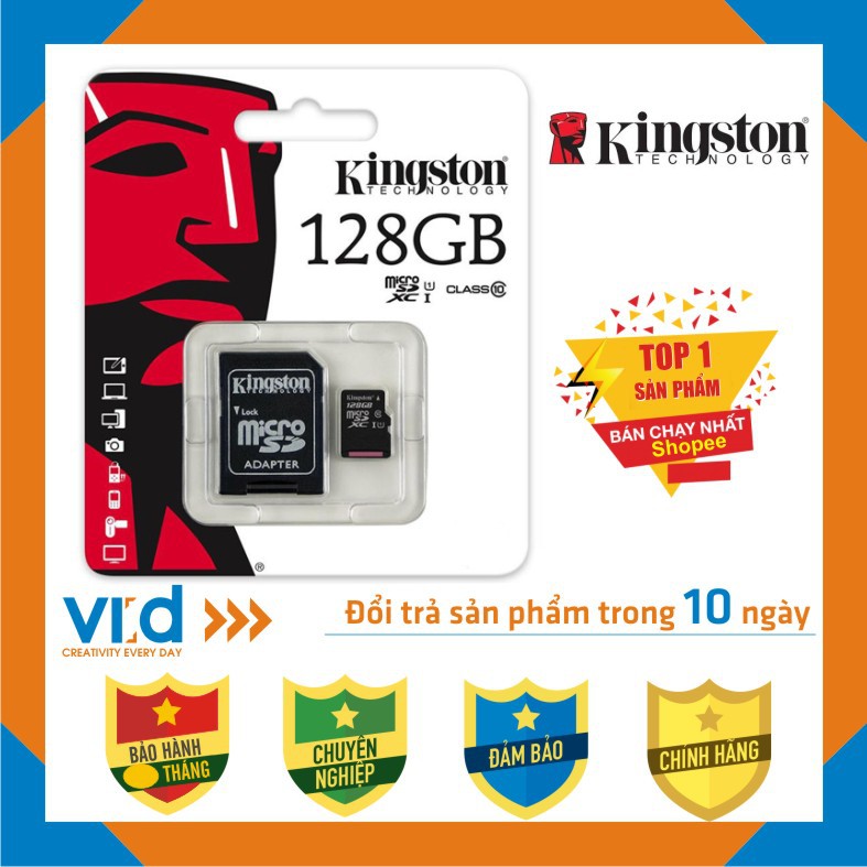 [QUÀ TẶNG] Thẻ Nhớ KINGTON MICRO SDHC 128GB, 64GB, 32GB - Bảo hành 5 năm | BigBuy360 - bigbuy360.vn