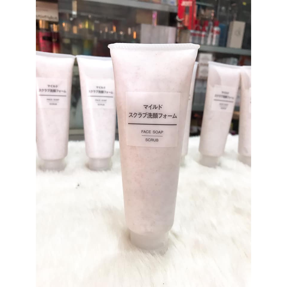 (Có Hạt) Sửa rửa mặt MUJI Face Soap Scrub Nhật Bản