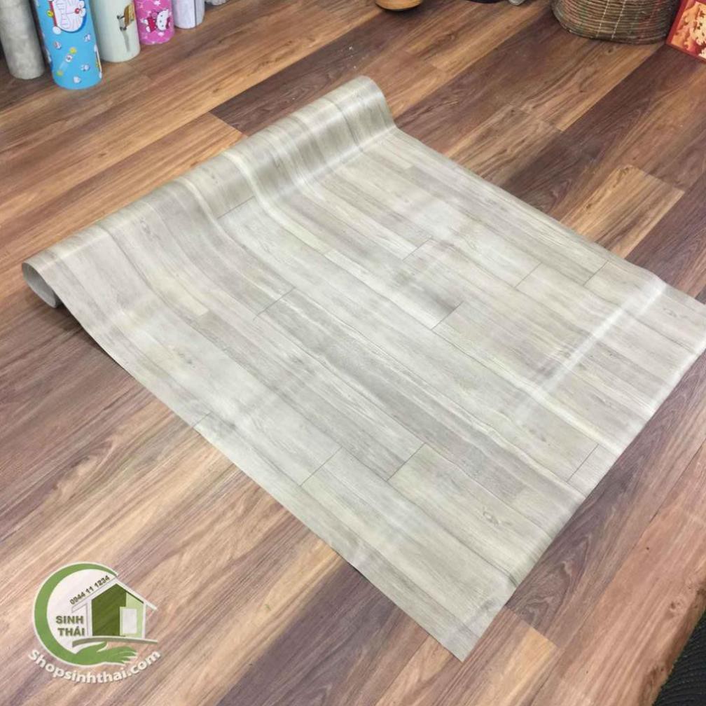 Thảm nhựa trải sàn vân gỗ nhám màu xám, siêu chịu nước, chống mối mọt