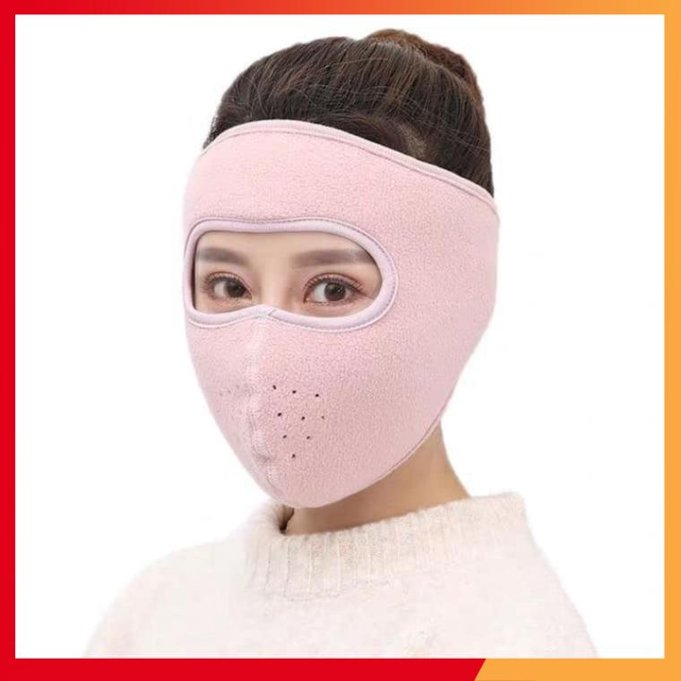 Khẩu trang ninja lót nỉ che kín mặt che tai chống nắng gió lạnh,có lỗ thông hơi ở miệng