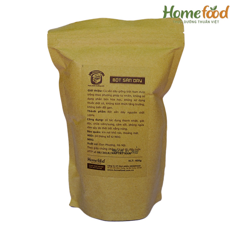 Bột sắn dây nguyên chất Homefood 400g - 800g