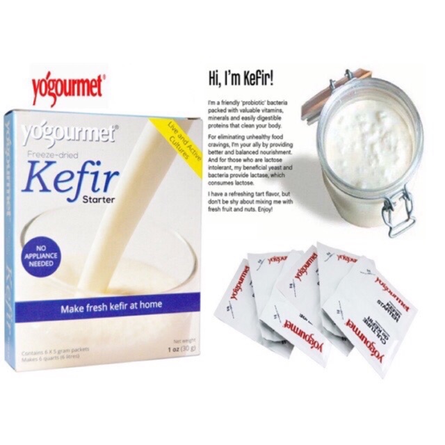 1 gói men nấm Kefir làm sữa chua- gói 5g- Men lợi khuẩn