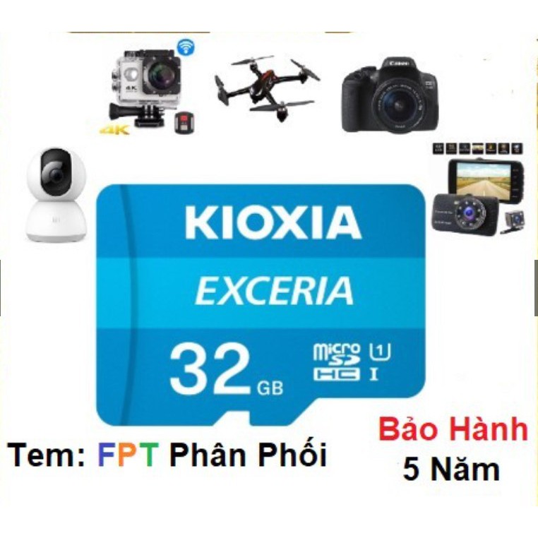 Thẻ nhớ KIOXIA 32GB Exceria microSDHC 10Mb/s - FPT phân phối - Bảo hành 5 năm