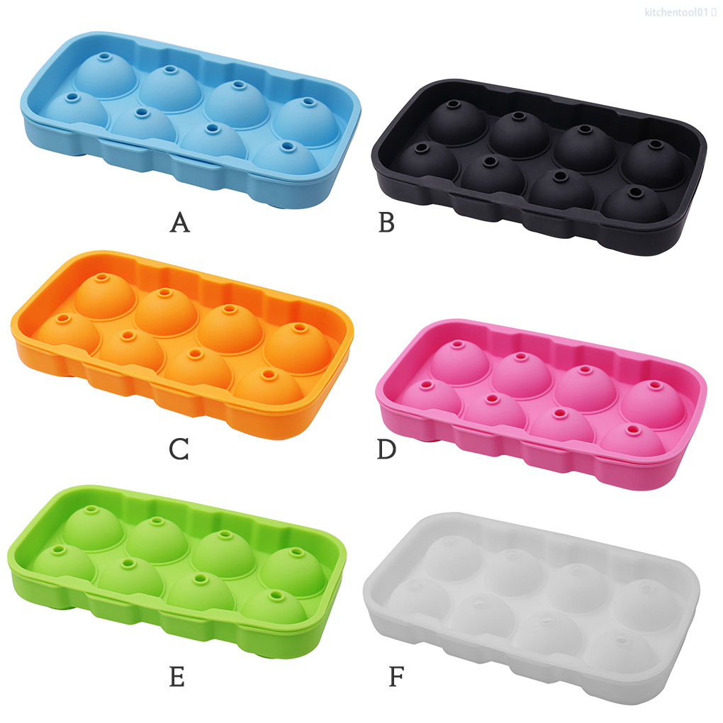 Khuôn silicon 8 ngăn làm đá viên tròn diy đa năng nhiều màu tự chọn