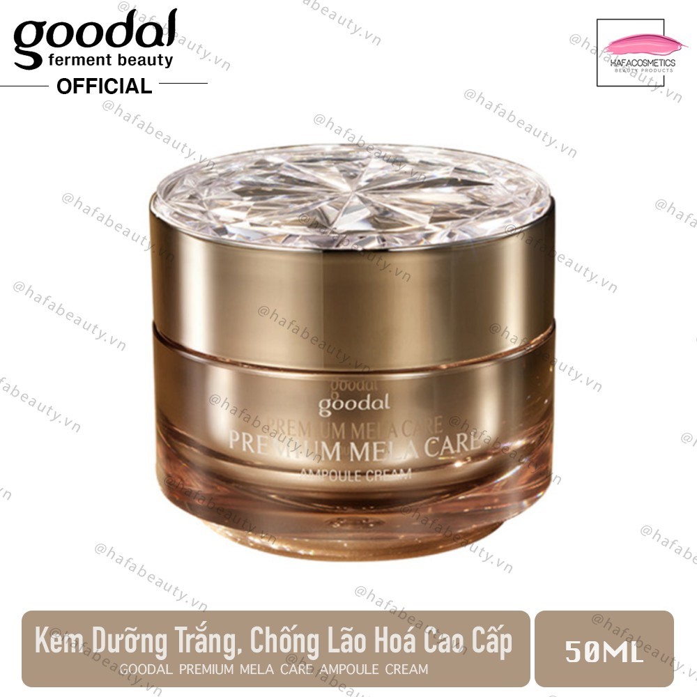 Kem Dưỡng Ốc Sên Vàng Dưỡng Trắng, Chống Lão Hoá Goodal Premium Mela Care Ampoule Cream 50ml - HAFA COSMETICS