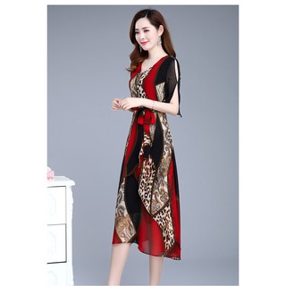 ĐẦM LỤA HOẠ TIẾT TAY KHOÉT VAI