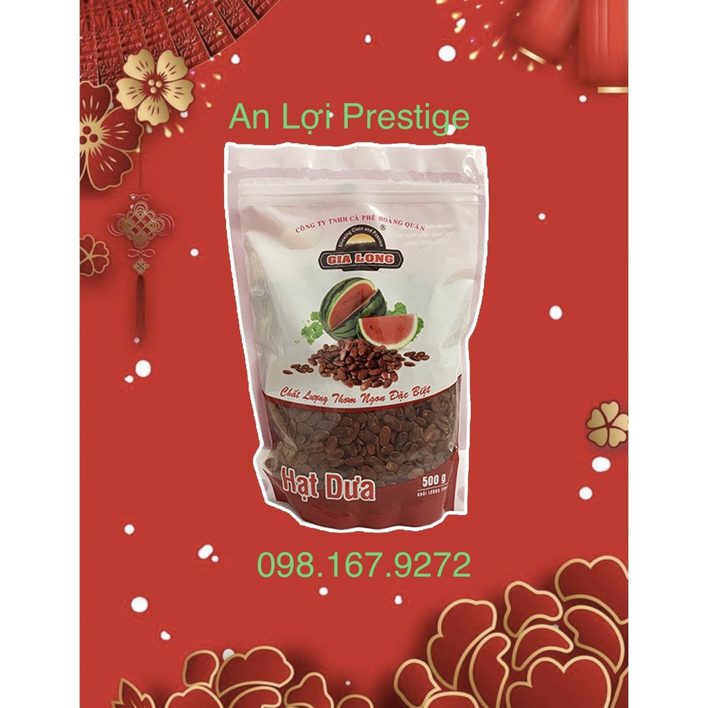 HẠT DƯA / HẠT BÍ / HẠT HƯỚNG DƯƠNG hiệu Gia Long túi 500g (ăn vặt, biếu tặng mùa Tết) loại đặc biệt (hạt to, đều)