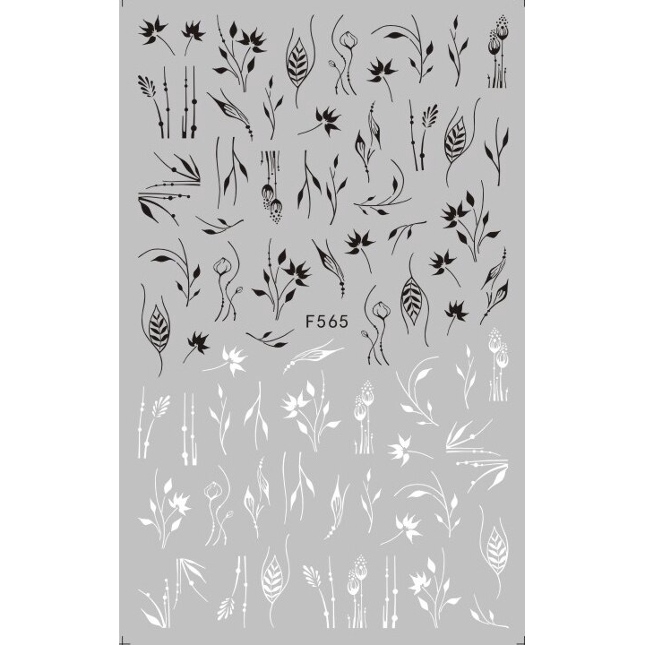 Miếng dán móng tay họa tiết hoa lá phong cách Mandala 3D