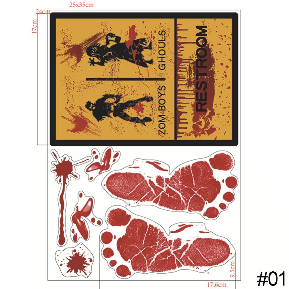 Sticker Dán Tường Họa Tiết Bàn Tay Máu Trang Trí Halloween H9O2