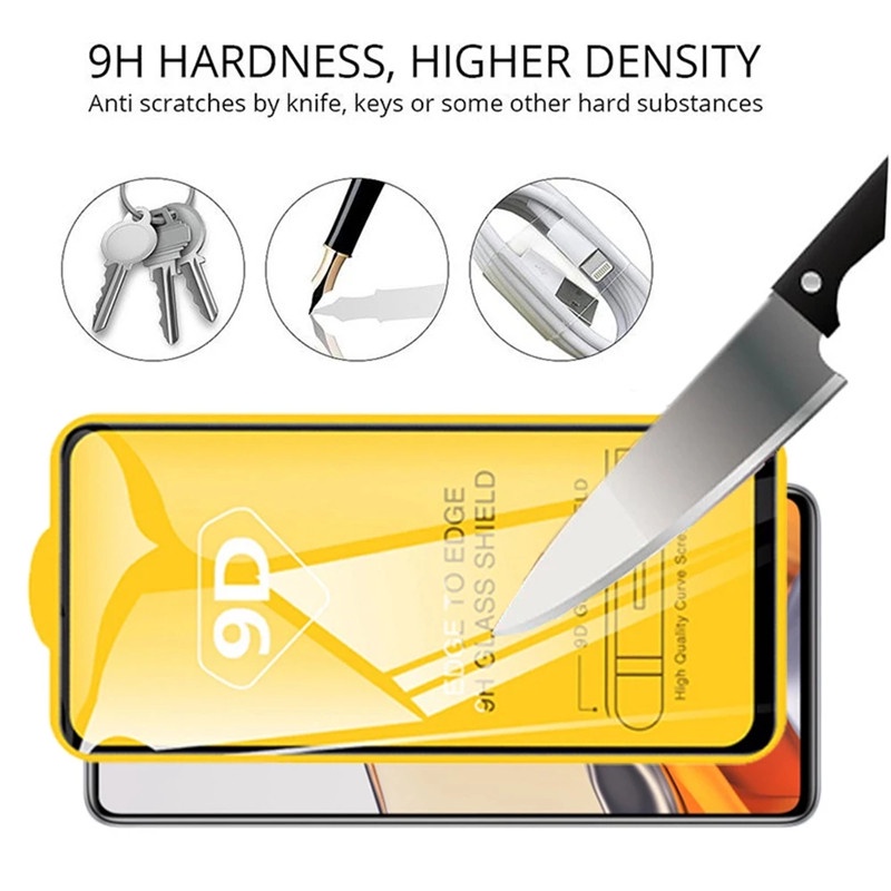 Kính Cường Lực 9D Bảo Vệ Toàn Màn Hình Cho Redmi Note 10 Pro Note 9 9s 8 Redmi 9C 9A 9T K40 Xiaomi POCO M3 X3