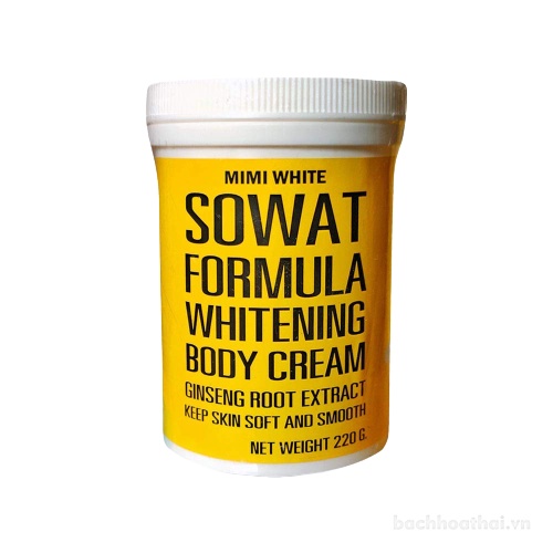 Kem trắŉg da toàn thân nhân sâm Mimi White Sowat Formula Whitening Body Cream Ginseng Root Extract Thailand