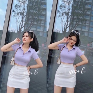 áo croptop cổ bẻ