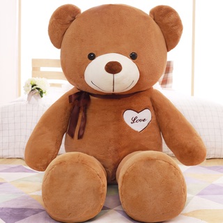 - teddy áo love màu nâu đậm