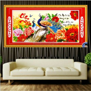 Tranh đính đá cha mẹ DF282 - tự đính