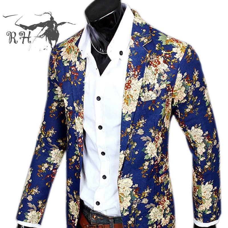 Áo Khoác Blazer Dài Tay In Hoa Thời Trang Cho Nam Sq2017