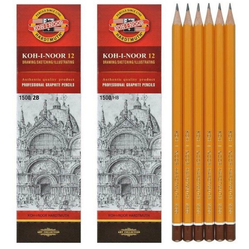 Bút chì Tiệp KOH-I-NOOR 1500 HB/2B I Chì gỗ chuyên luyện viết chữ đẹp và phác thảo - 1 cây