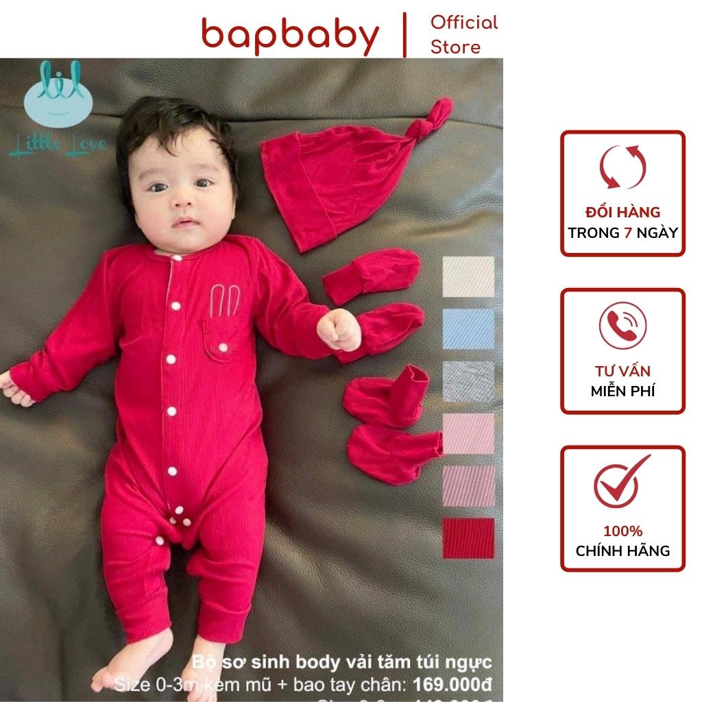 Body sơ sinh LITTLE LOVE bộ body cho bé sơ sinh dài tay chất vải thun tăm mềm mại cho bé từ 0 6 tháng mẫu HOT 2021