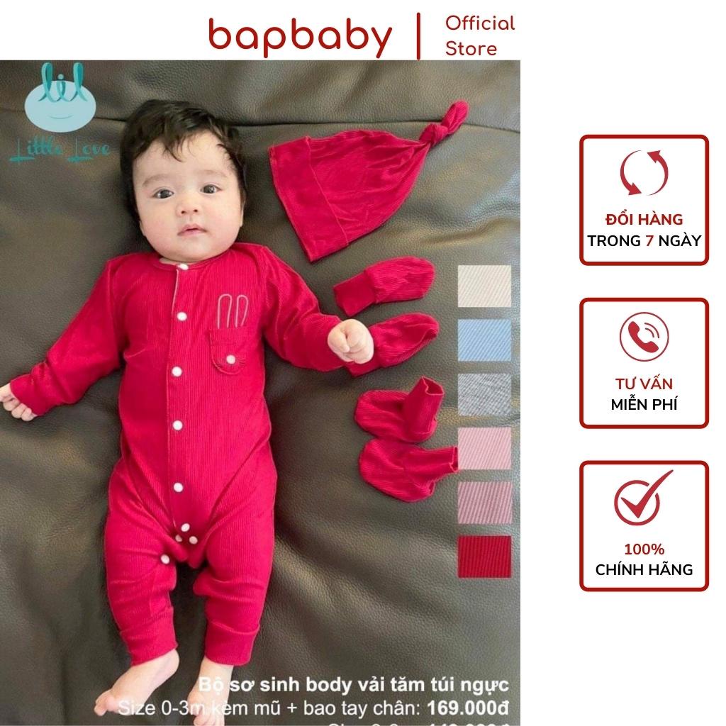 Body sơ sinh LITTLE LOVE bộ body cho bé sơ sinh dài tay chất vải thun tăm mềm mại cho bé từ 0 6 tháng mẫu HOT 2021