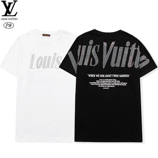 Áo Thun Tay Ngắn Vải Cotton In Họa Tiết Lv Thời Trang