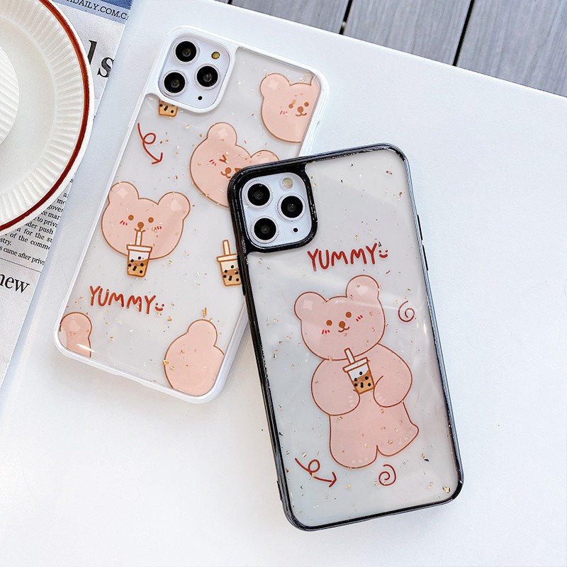 Ốp lưng iphone Bear Yummy viền màu 5/5s/6/6plus/6s/6splus/7/7plus/8/8plus/x/xr/xs/11/12/pro/max/plus/promax | BigBuy360 - bigbuy360.vn