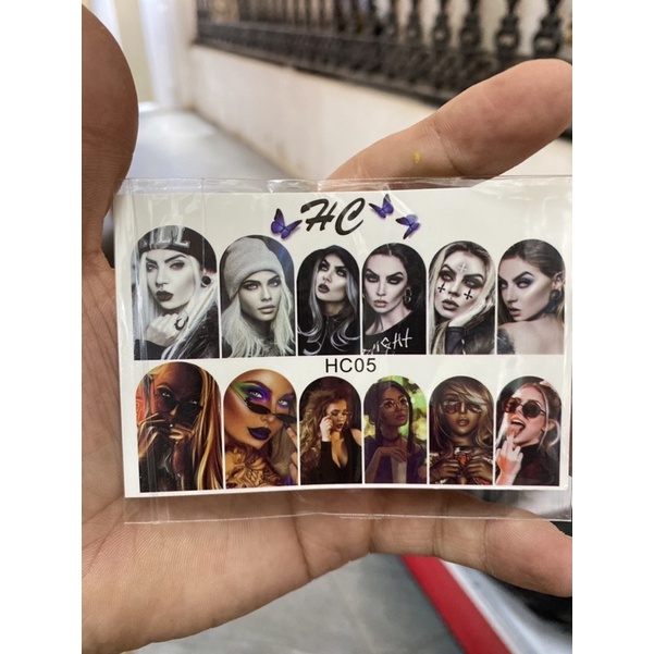 Sticker nước của nga ẩn móng cho gel , bột hình mẫu đa dạng