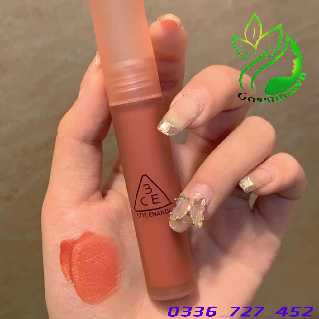 Son Kem Lì 3CE Bake Beige - Nâu Cam Cháy Cổ Điển 4.6g Blur Water Tint Son Siêu Lì