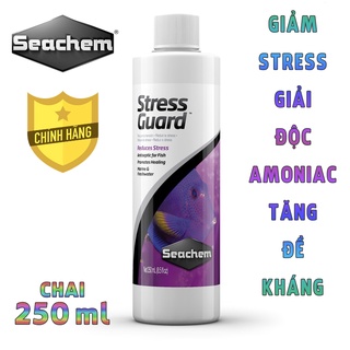 Dung dịch Seachem - Stress Guard khử Clo, Amoniac, giảm Stress cho cá cảnh thủy sinh - Chai 250 ml