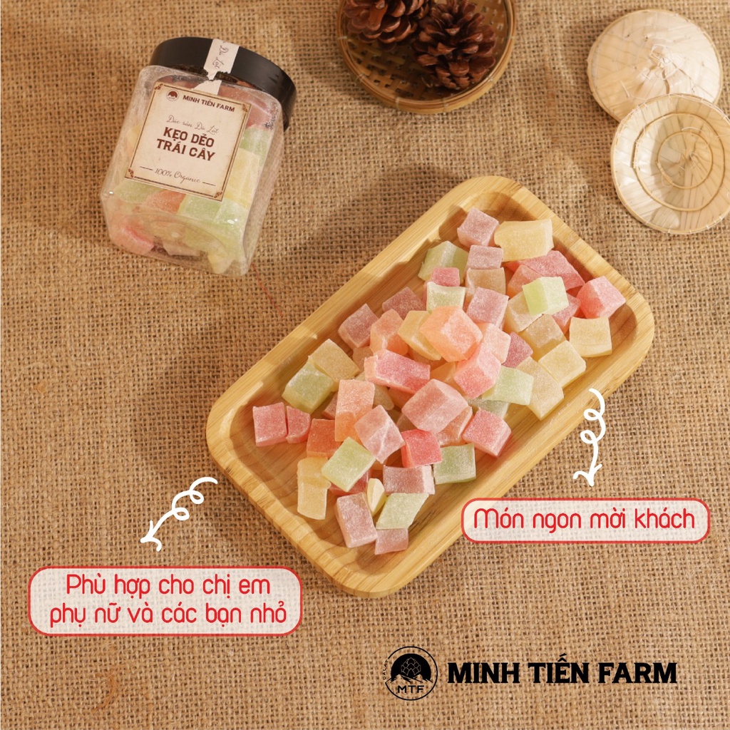 Kẹo dẻo trái cây Đà Lạt thập cẩm hộp 200gr-350gr Minh Tiến Farm