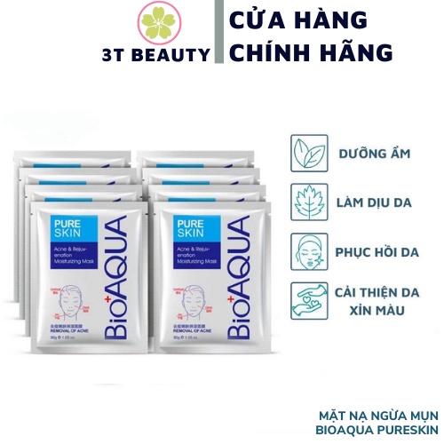 Mặt nạ ngừa mụn Bioaqua Pureskin  giảm mụn trứng cá , đầu đen, mụn bọc