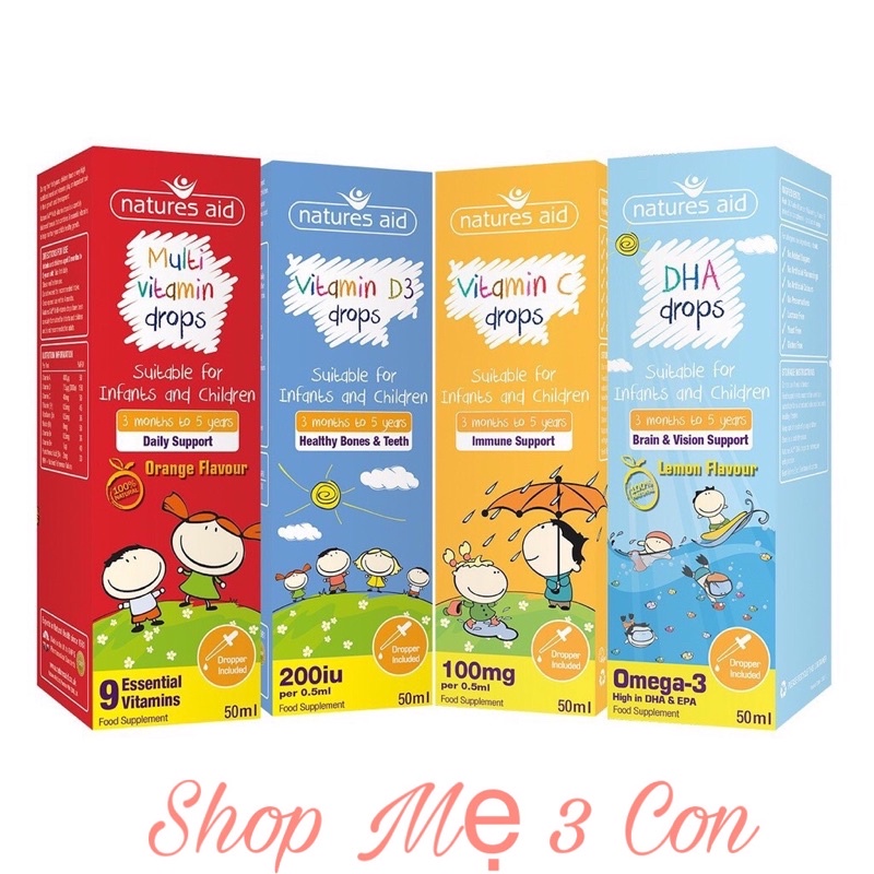Sản phẩm DHA, Vitamin tổng hợp và Tăng đề kháng Nature Aids Uk Anh Quốc