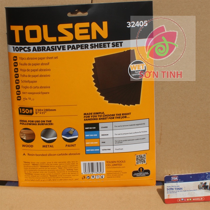 Giấy Nhám NƯỚC TOLSEN mịn, thô (nhám ô tô) P2000 P1500 P1000 P800 P600 P400 P360 P320 P280 P240 P180 P150 P100 P80 P60