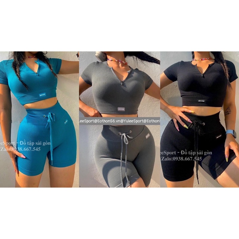 Bộ đồ tập gym yoga nữ  Flex tay cộc.