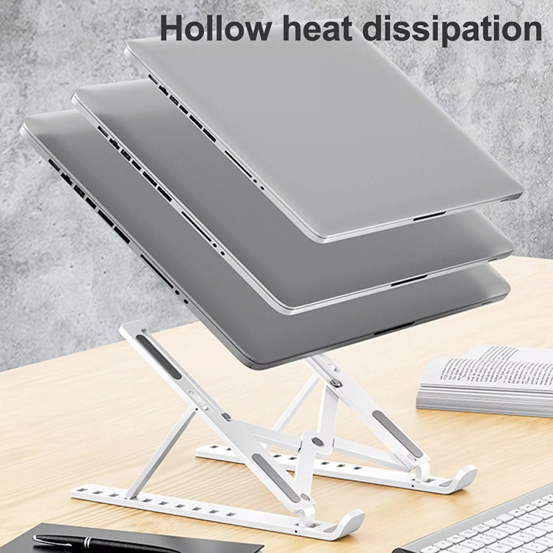 Sẵn hàng-Giá đỡ laptop stand hỗ trợ tản nhiệt có thể gấp gọn chỉnh độ cao để laptop, ipad, macbook, surface-Giá đỡ Nhựa