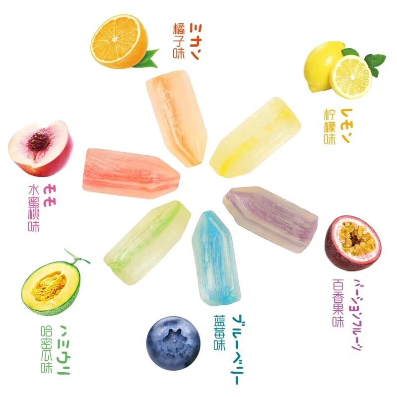 Kẹo hoa quả Kanro sắc màu hình bút chì 80g Nhật Bản