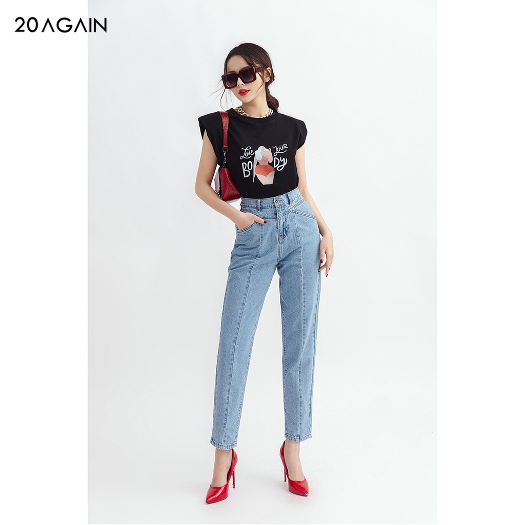 [Mã FAMALLT5 giảm 15% đơn 150k] Áo thun nữ sát nách 20AGAIN đủ màu, đủ size, in hình ATA1015