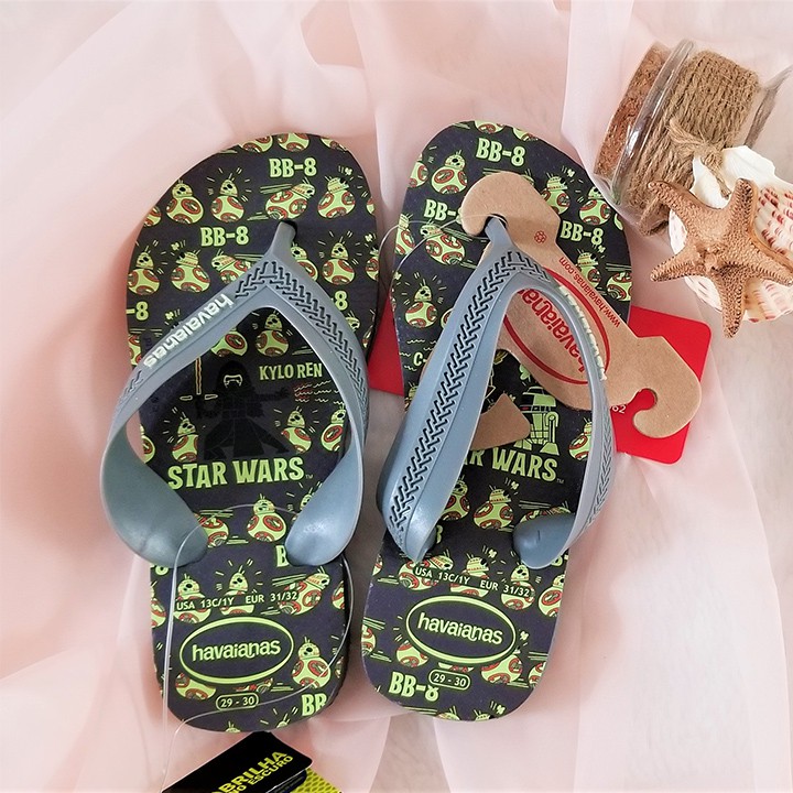 Dép Havaianas Kids glow in the dark star wars FF steel grey