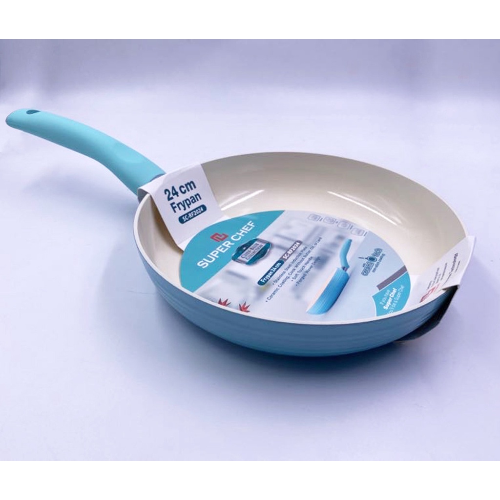 Quánh, Nồi nắp kính, chảo bếp cao cấp tráng men Super Chef Blue