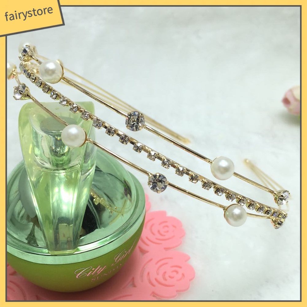 Băng Đô Cài Tóc Đính Hạt Giả Ngọc Trai