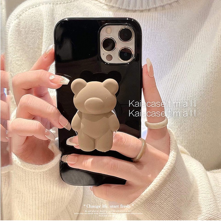 Ốp điện thoại TPU mềm thiết kế gấu 3D thích hợp cho iPhone 13pro 13prm cho 11 7/8Plus Xr XS 13 12 Pro Max
